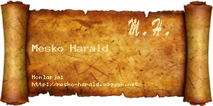 Mesko Harald névjegykártya